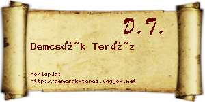 Demcsák Teréz névjegykártya